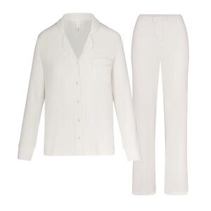 ▫️SKIMS “Soft Lounge” SLEEP SET/Pajamas Size: Medium, Color: Marble (White) NWT!